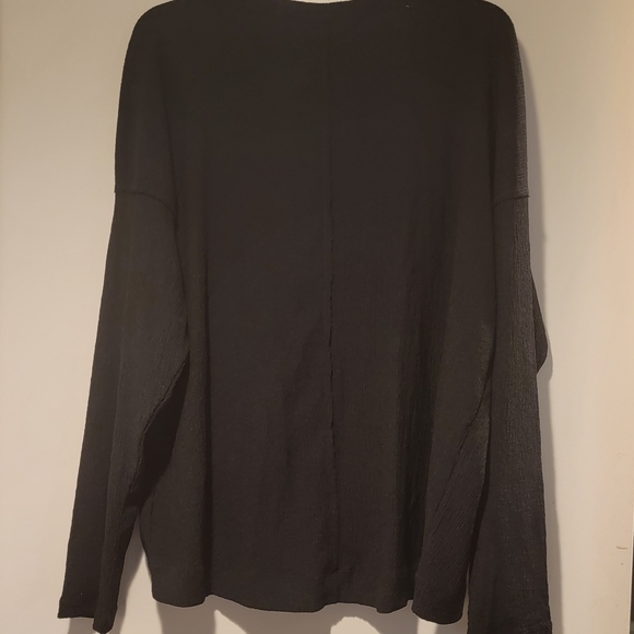 Anthropologie Brand New Textured Black Ling sleeve Top. XL. NWT! - Picture 8 of 15